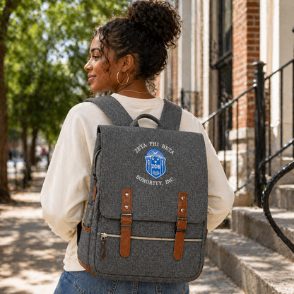 Zeta Phi Beta Sorority Gray Backpack