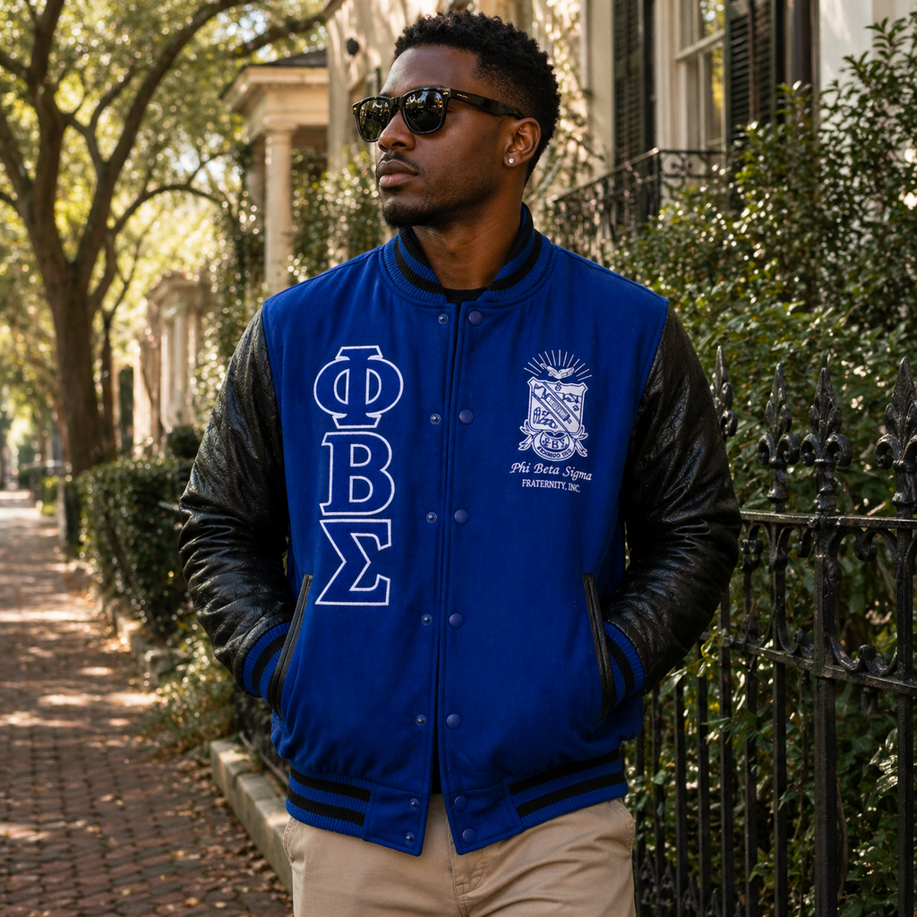 Phi Beta Sigma Fraternity Blue Varsity Jacket
