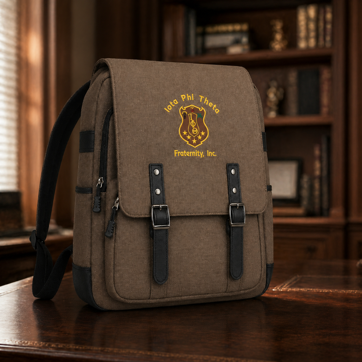 Iota Phi Theta Fraternity Brown Backpack