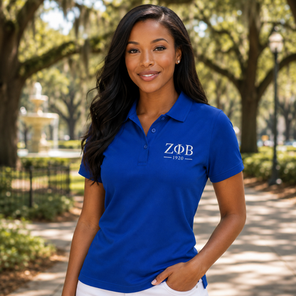 Zeta Phi Beta Embroidered Workwear Pro Polo Shirt