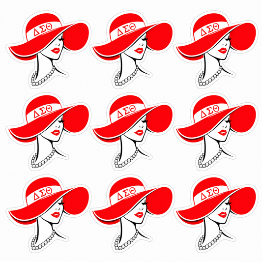Delta Sigma Theta Red Hat Lady UV DTF Transfer Sheet product image from Sigma Graphics