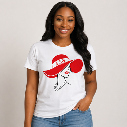 Delta Sigma Theta Red Hat Lady T-Shirt