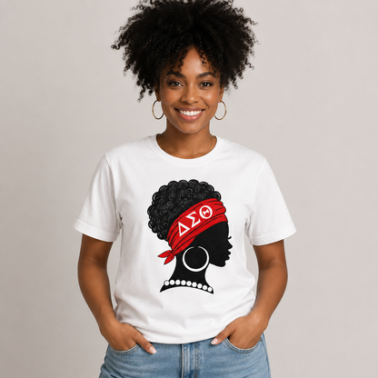Delta Sigma Theta Afro Headwrap Silhouette T-Shirt