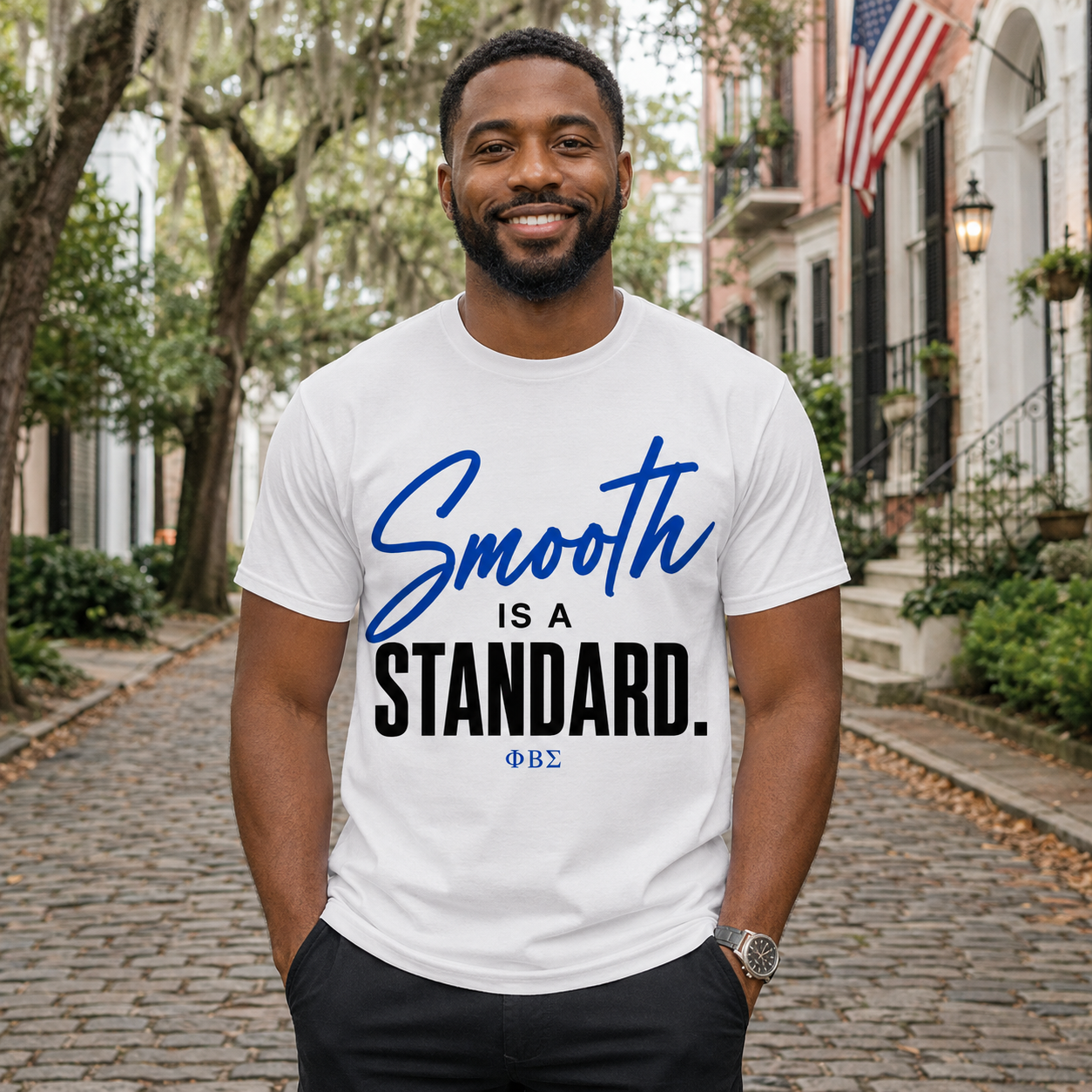 Phi Beta Sigma Smooth Is a Standard White T-Shirt