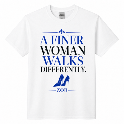 Zeta Phi Beta A Finer Woman Walks Differently T-Shirt