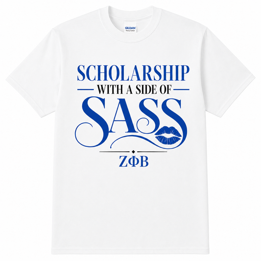 Zeta Phi Beta Scholarship With a Side of Sass White T-Shirt product image from Sigma Graphics