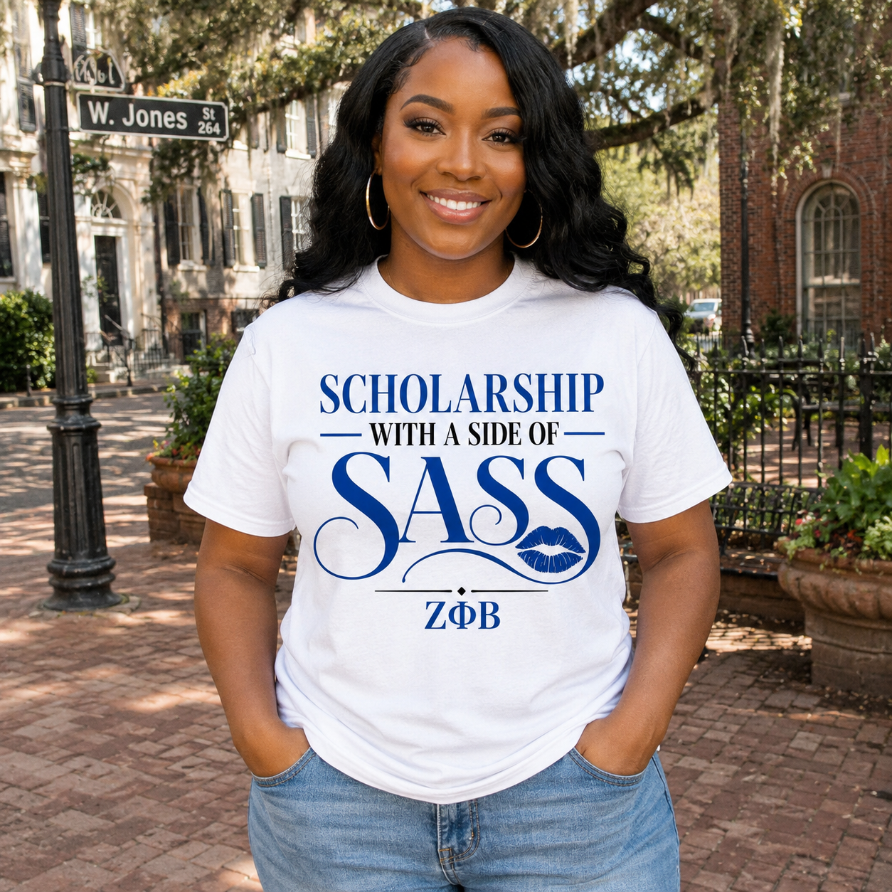 Zeta Phi Beta Scholarship With a Side of Sass White T-Shirt