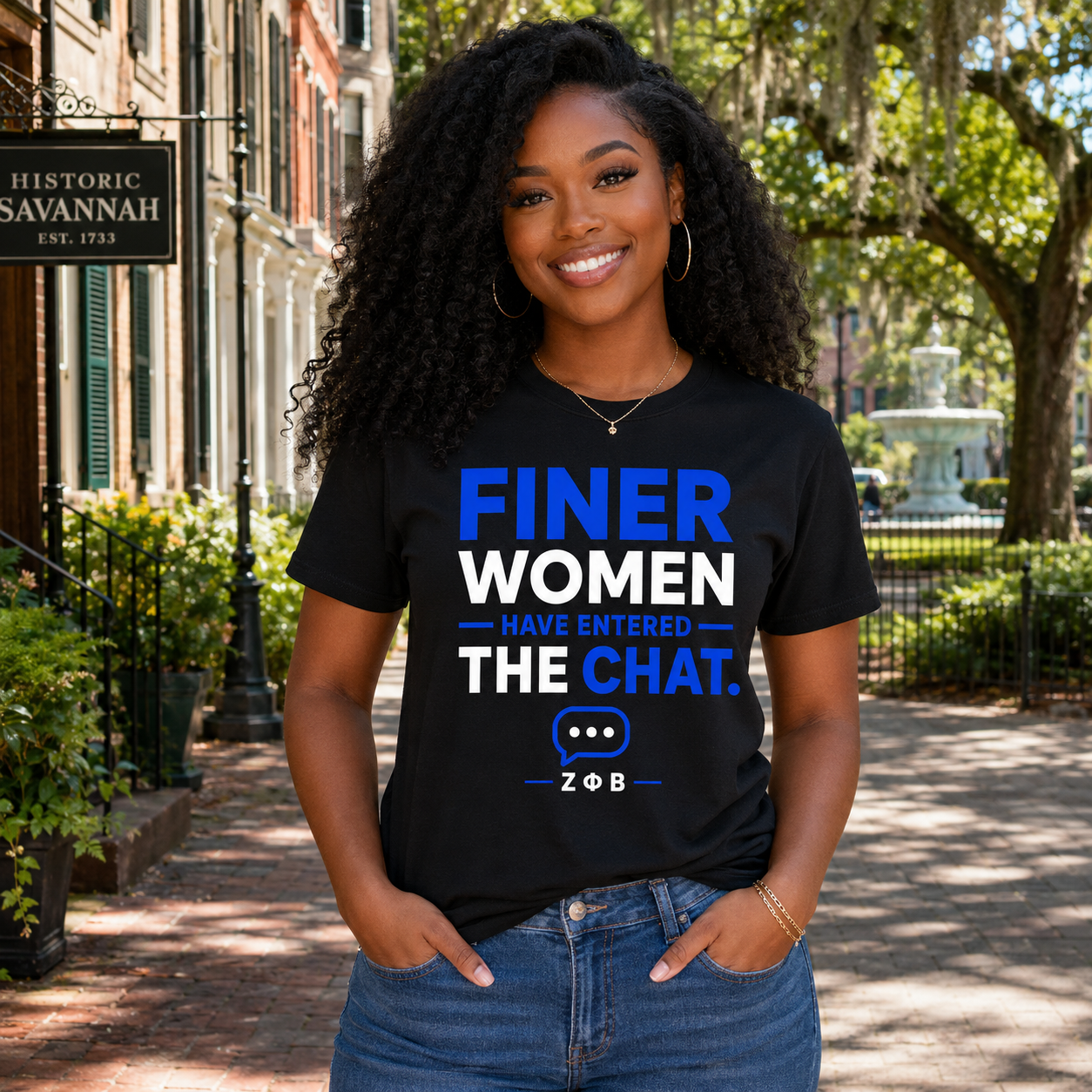 Zeta Phi Beta Finer Women Have Entered the Chat Black T-Shirt