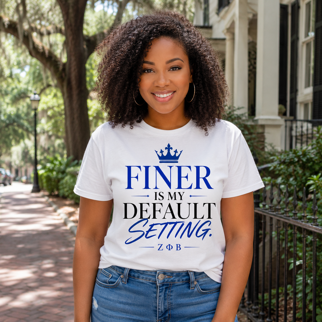 Zeta Phi Beta Finer Is My Default Setting White T-Shirt