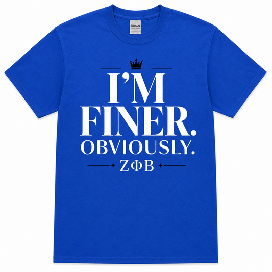 Zeta Phi Beta I’m Finer Obviously Royal Blue T-Shirt product image from Sigma Graphics