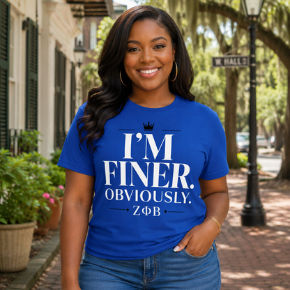 Zeta Phi Beta I’m Finer Obviously Royal Blue T-Shirt