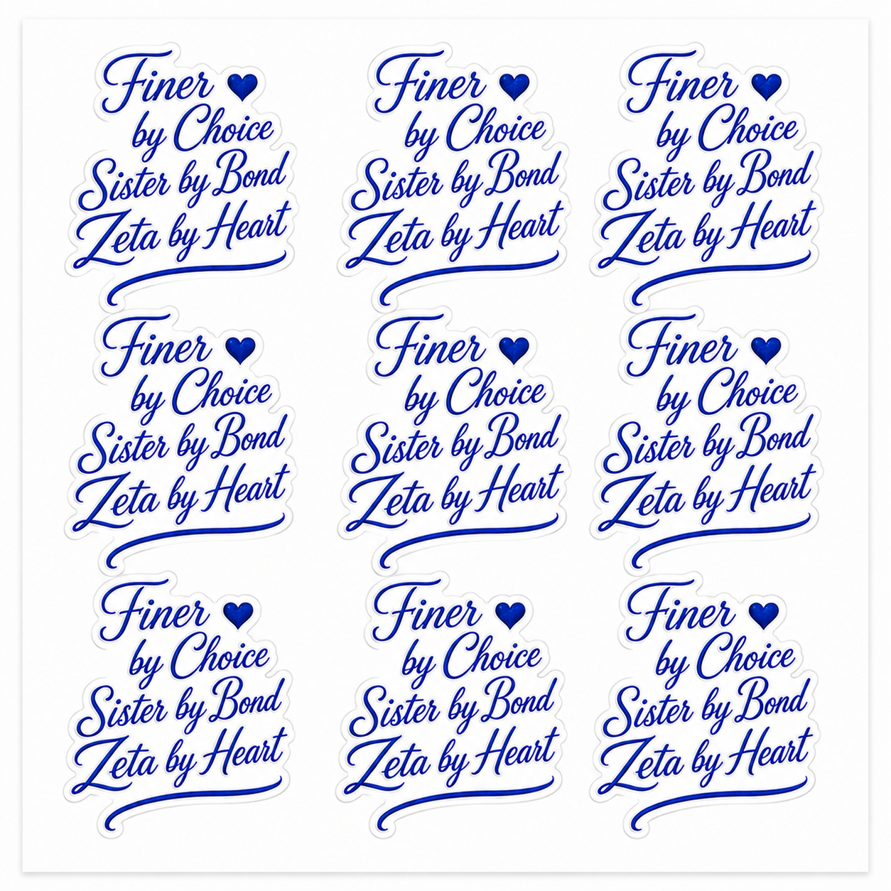 Zeta Phi Beta Finer by Choice UV DTF Transfer Sheet