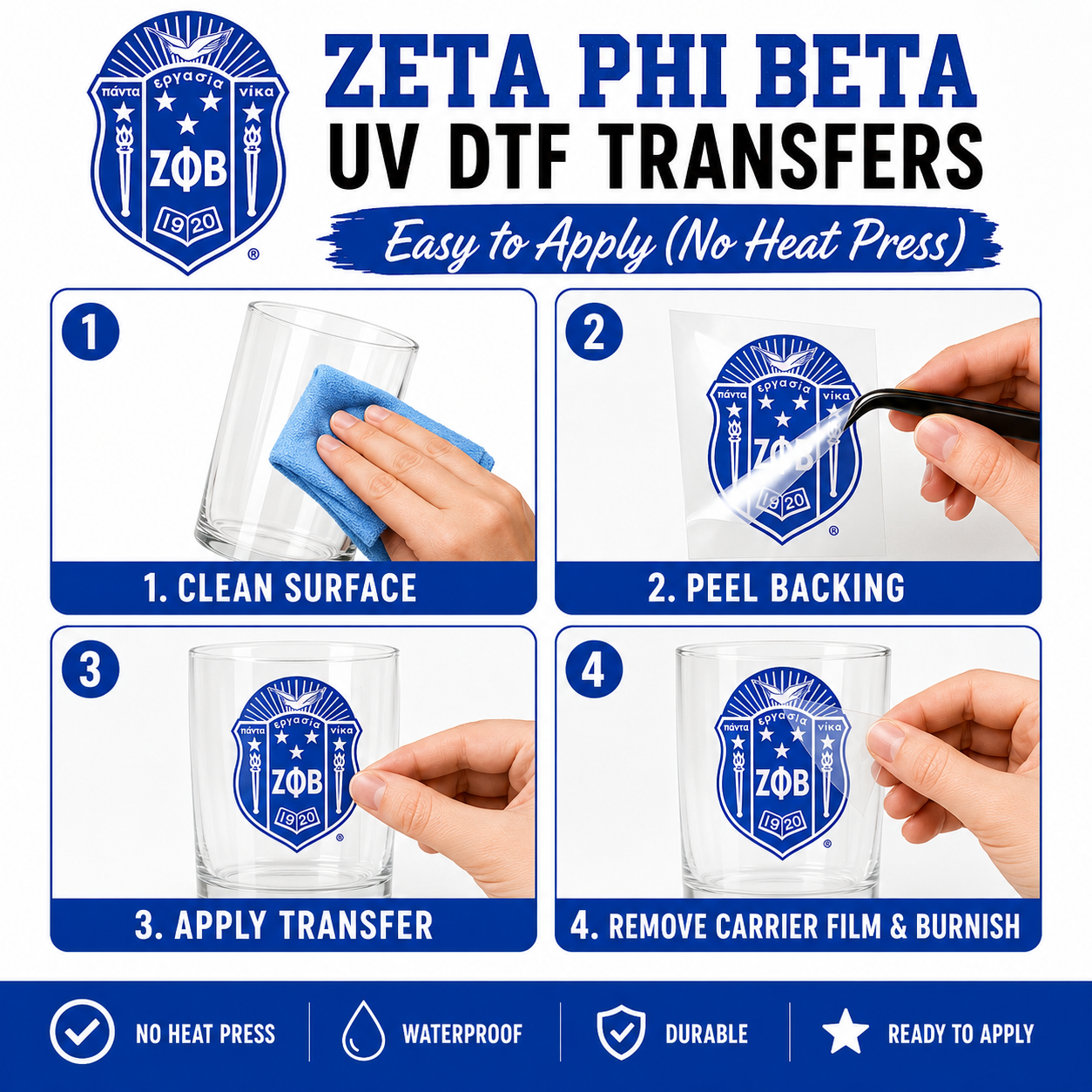 Zeta Phi Beta UV DTF Transfer Sheet