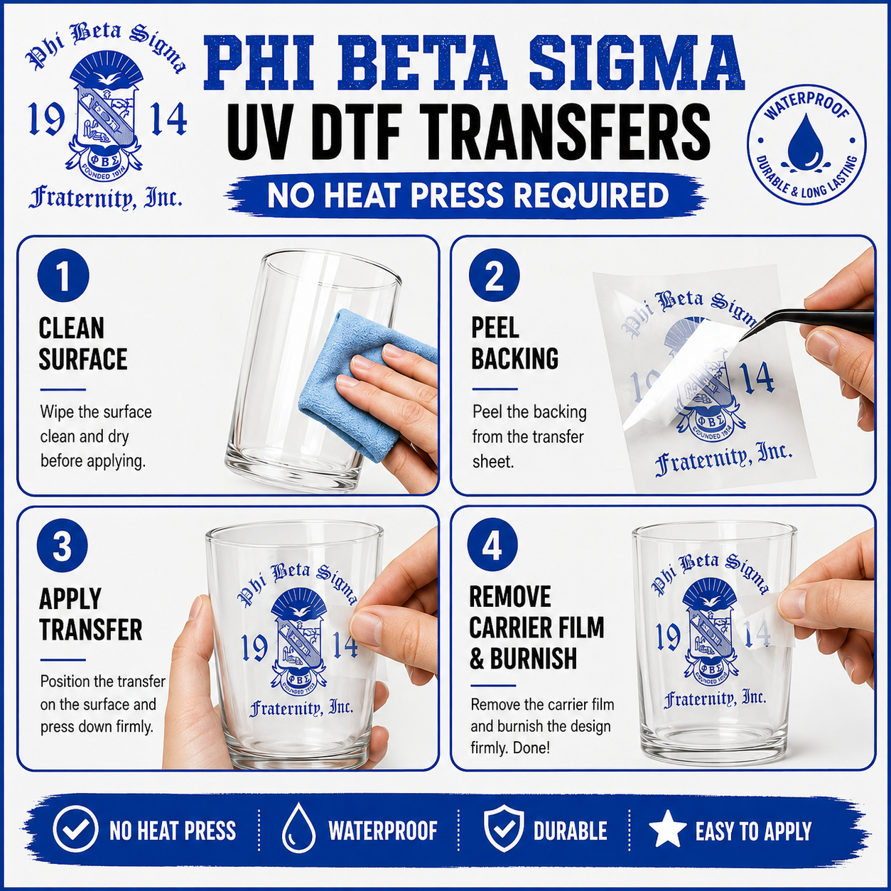 Phi Beta Sigma UV DTF Transfer Sheet
