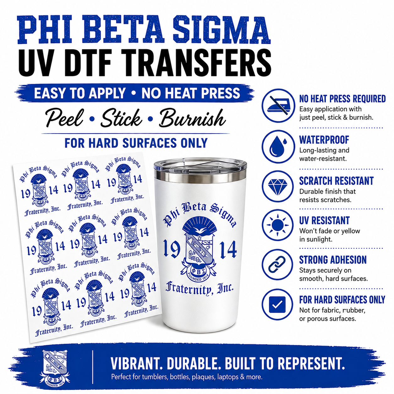 Phi Beta Sigma UV DTF Transfer Sheet