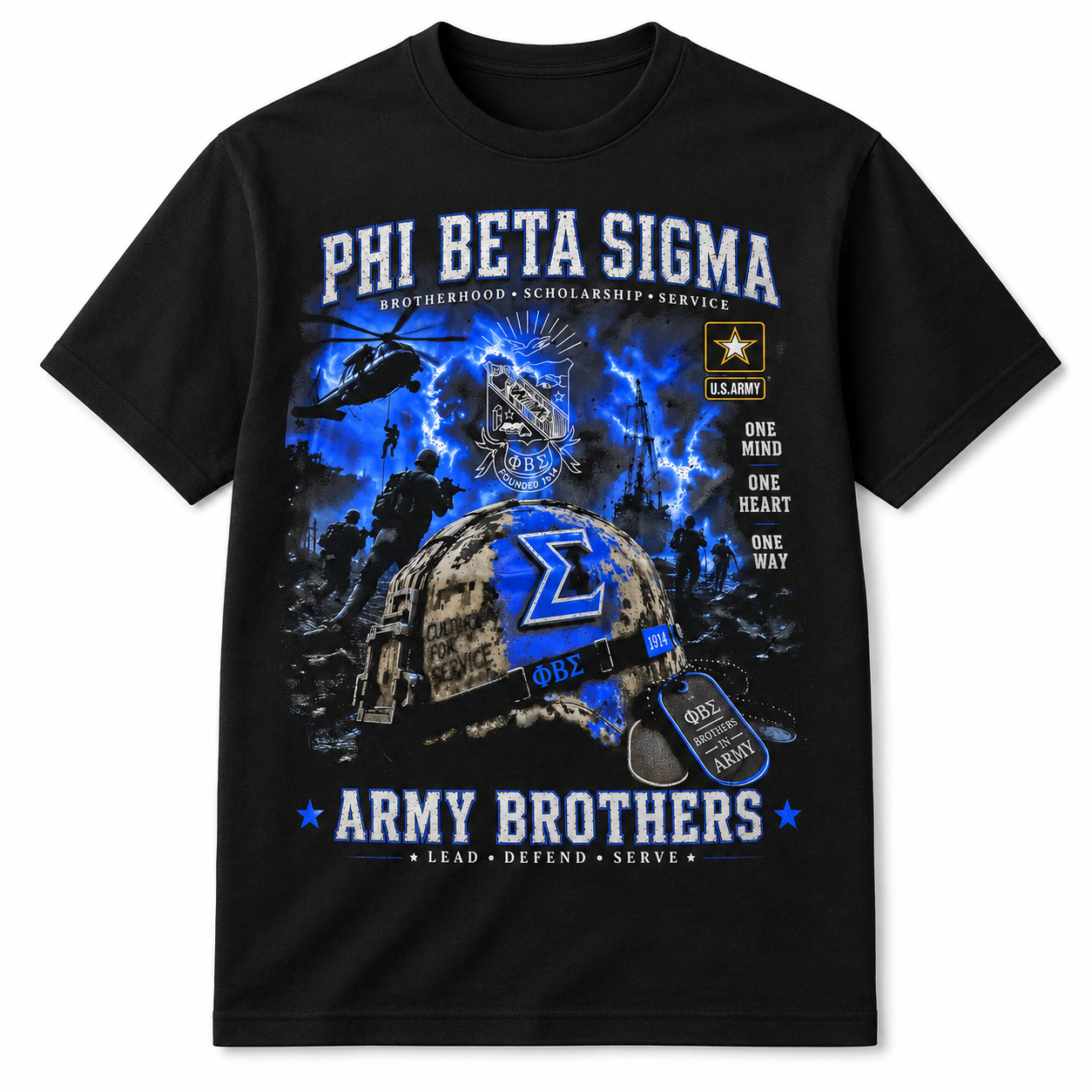 Phi Beta Sigma Army Brothers Black T-Shirt