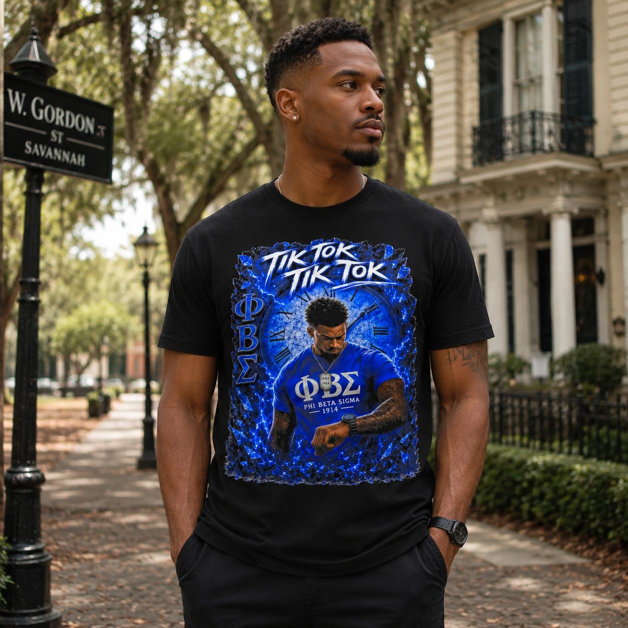 Phi Beta Sigma Tik Tok Black Graphic T-Shirt