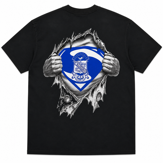 Phi Beta Sigma Super Shield Black Graphic T-Shirt