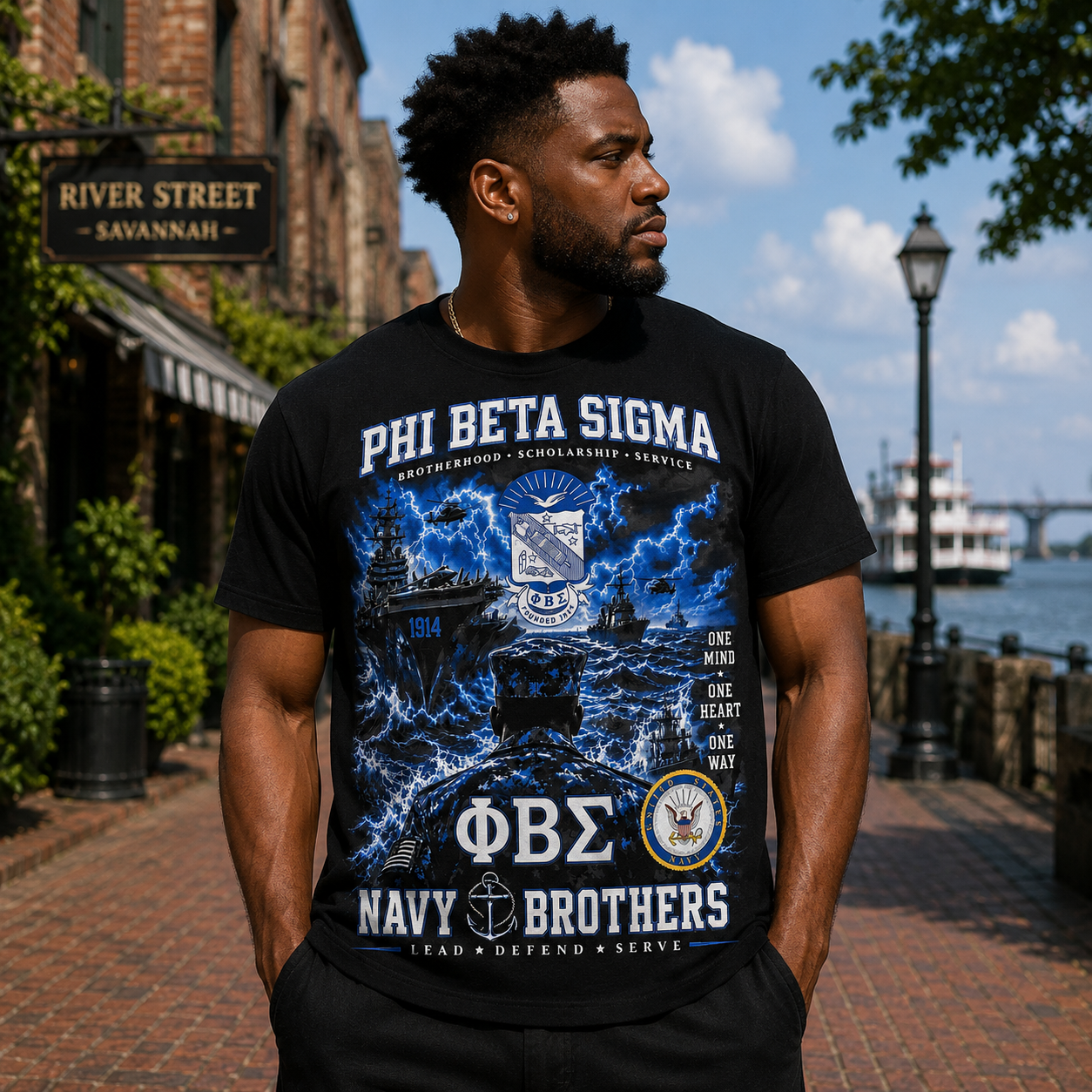 Phi Beta Sigma Navy Brothers Graphic T-Shirt