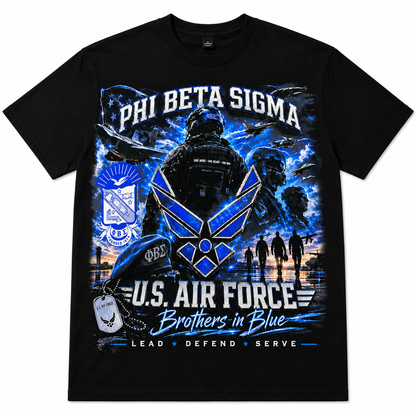 Phi Beta Sigma U.S. Air Force Brothers in Blue Graphic T-Shirt