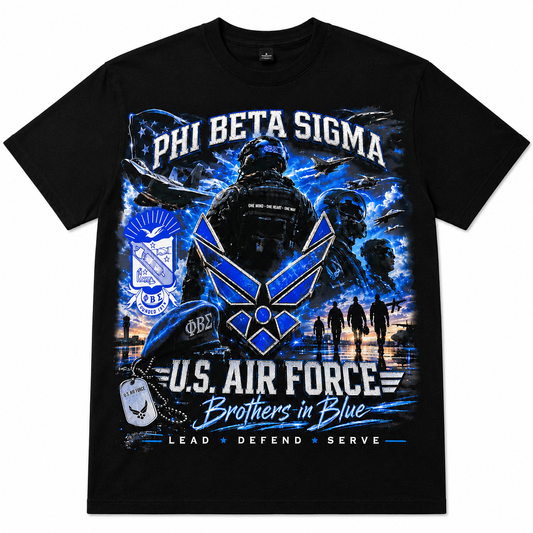 Phi Beta Sigma U.S. Air Force Brothers in Blue Graphic T-Shirt