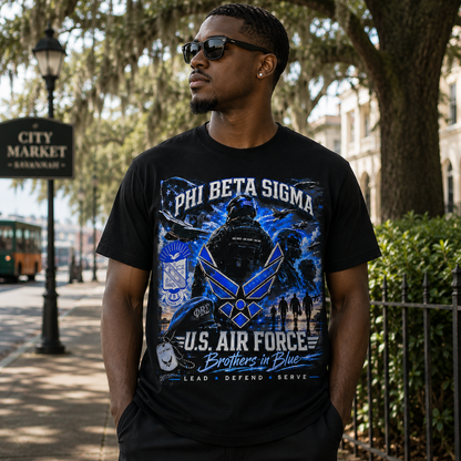 Phi Beta Sigma U.S. Air Force Brothers in Blue Graphic T-Shirt