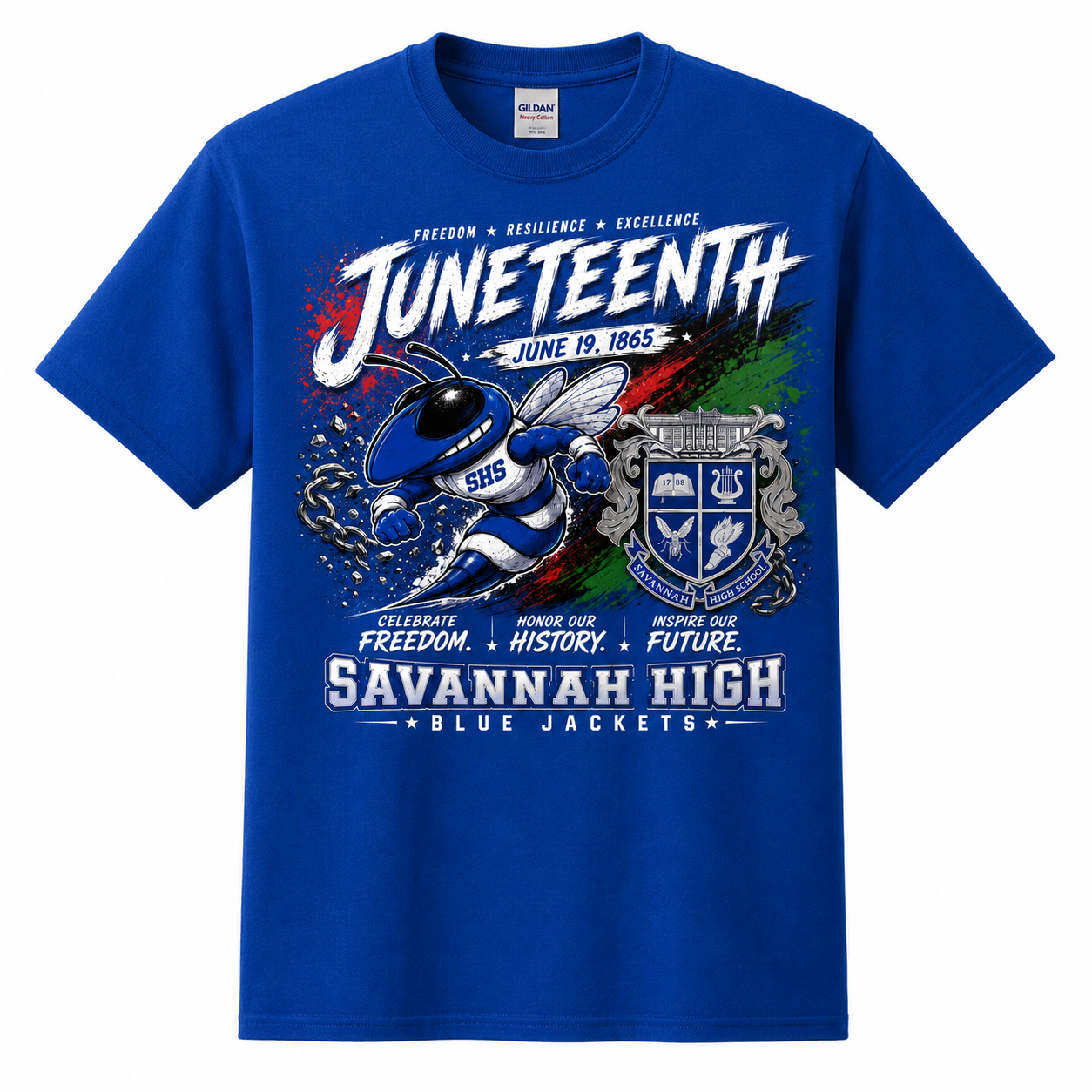 Savannah High Juneteenth Blue Jackets T-Shirt