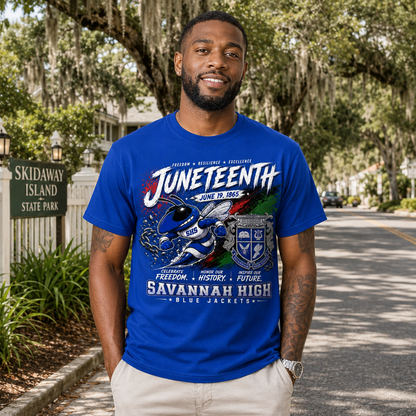 Savannah High Juneteenth Blue Jackets T-Shirt