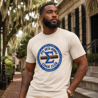 Phi Beta Sigma Cigar Club Cream T-Shirt