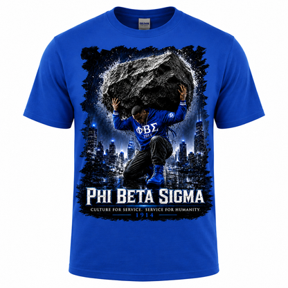 Phi Beta Sigma Strength Graphic Blue T-Shirt