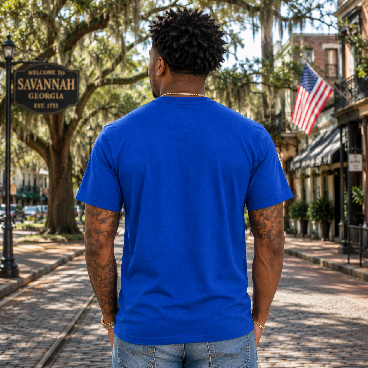 Phi Beta Sigma Strength Graphic Blue T-Shirt