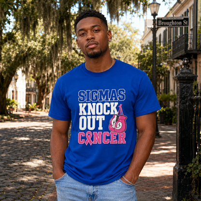 Phi Beta Sigma Sigmas Knock Out Cancer Royal Blue T-Shirt