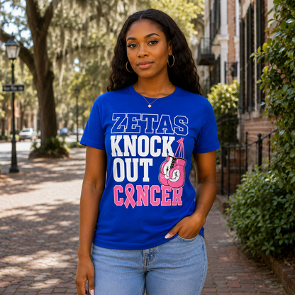 Zeta Phi Beta Zetas Knock Out Cancer T-Shirt