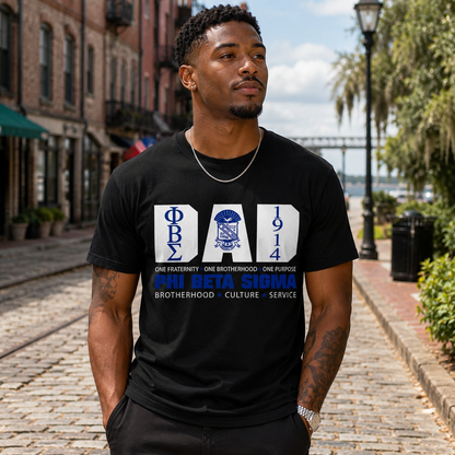Phi Beta Sigma Dad Black T-Shirt