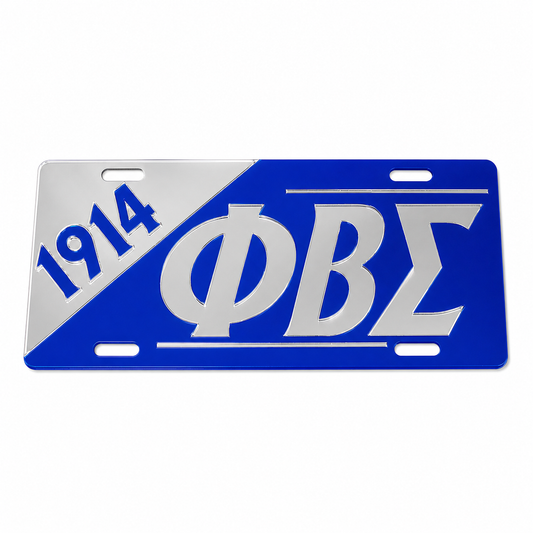 Phi Beta Sigma 1914 Blue and Silver License Plate