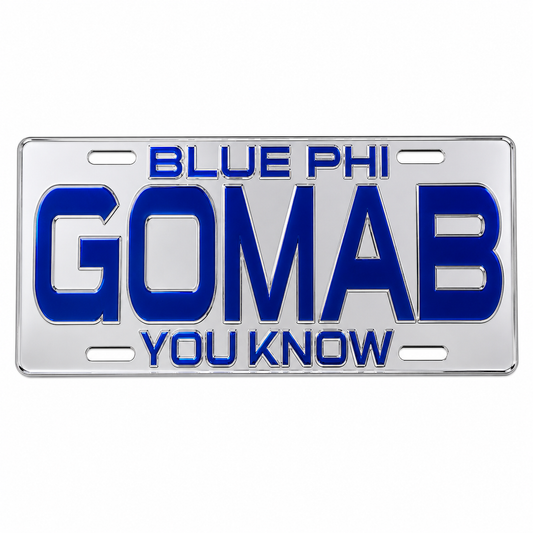 Phi Beta Sigma Blue Phi GOMAB License Plate