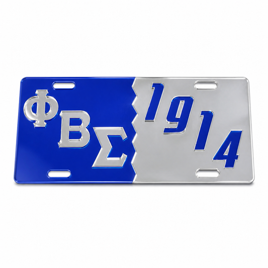 Phi Beta Sigma Blue and Silver Decorative License Plate