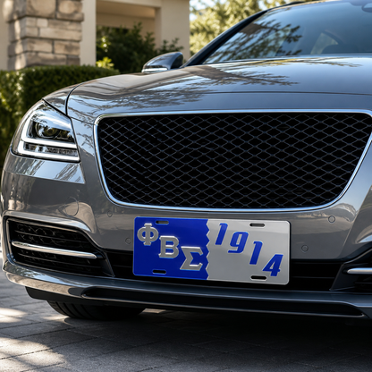 Phi Beta Sigma Blue and Silver Decorative License Plate