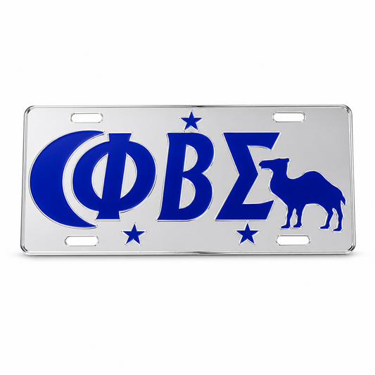 Phi Beta Sigma Blue and Silver Greek Letter License Plate