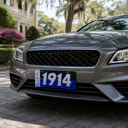 Blue Phi 1914 Decorative License Plate for Phi Beta Sigma