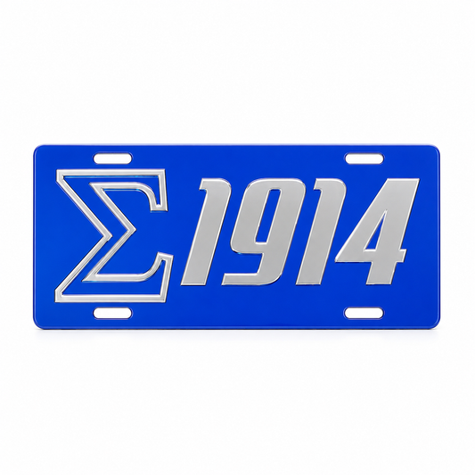 Phi Beta Sigma 1914 Blue Black Silver License Plate Tag
