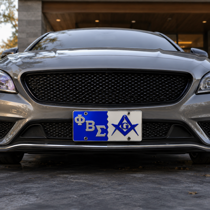Phi Beta Sigma Masonic Blue and Silver License Plate