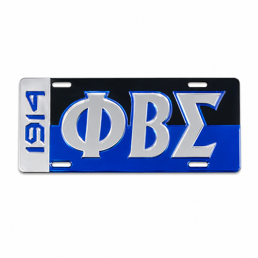 Phi Beta Sigma 1914 Blue Black Silver License Plate Tag