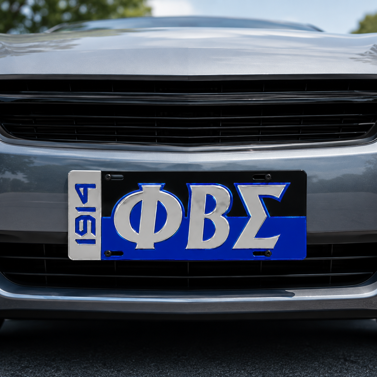 Phi Beta Sigma 1914 Blue Black Silver License Plate Tag