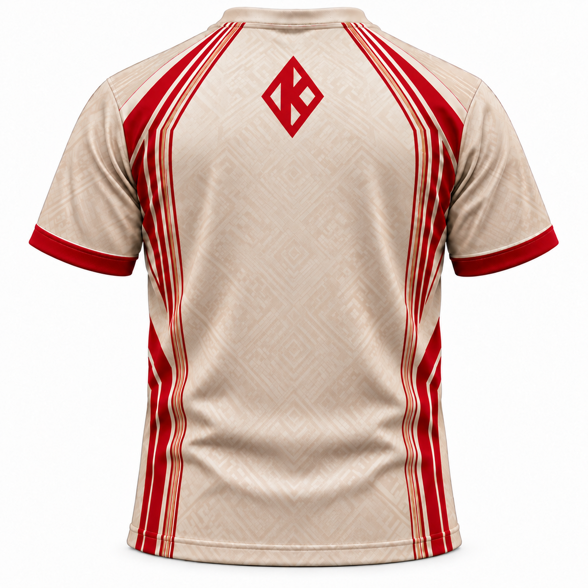 Kappa Alpha Psi Cream & Crimson Vertical Greek Letters All-Over Print T-Shirt