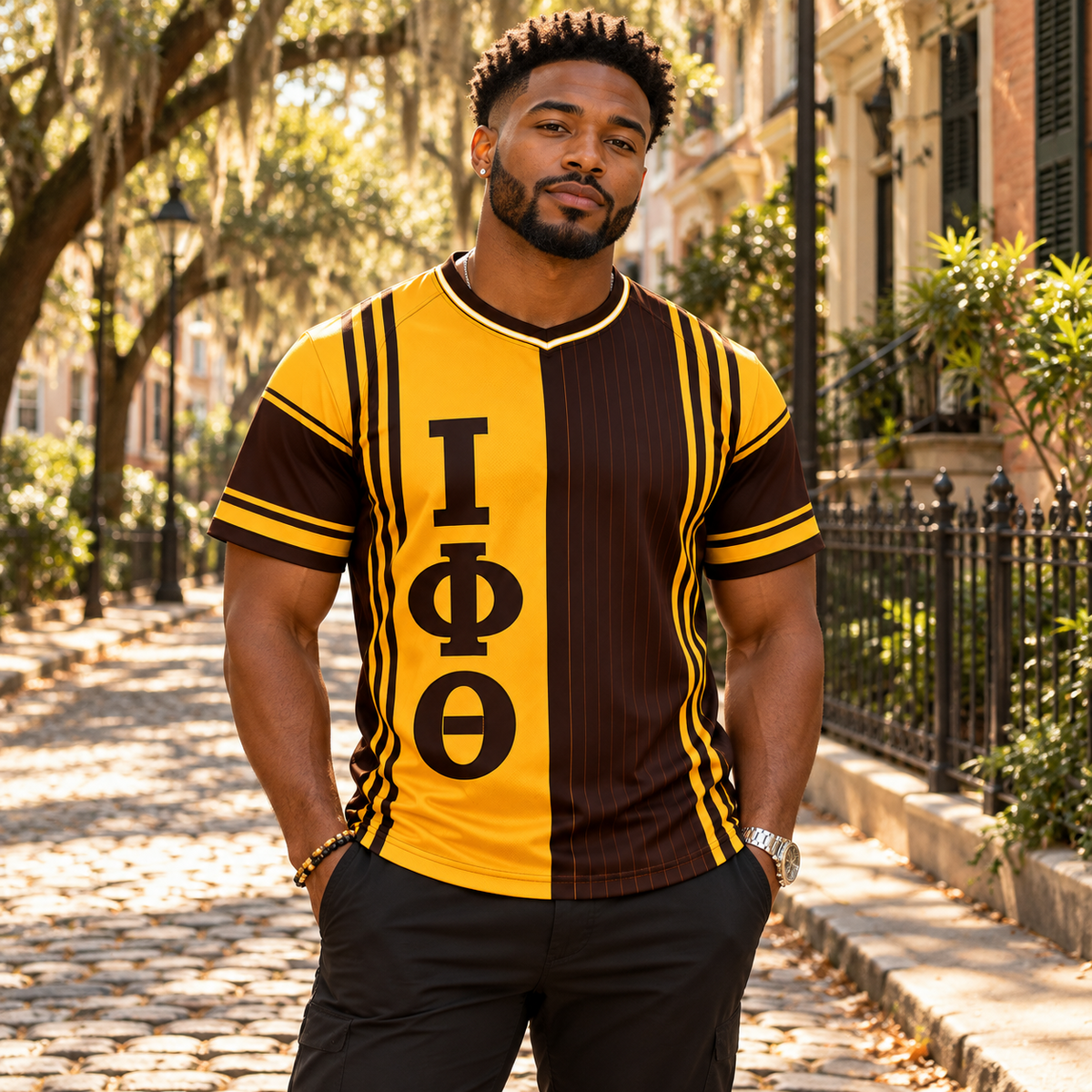 Iota Phi Theta 1963 Vertical Greek Letter All-Over T-Shirt