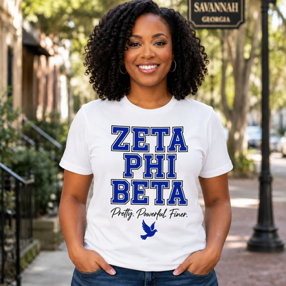 Zeta Phi Beta Pretty Powerful Finer White T-Shirt