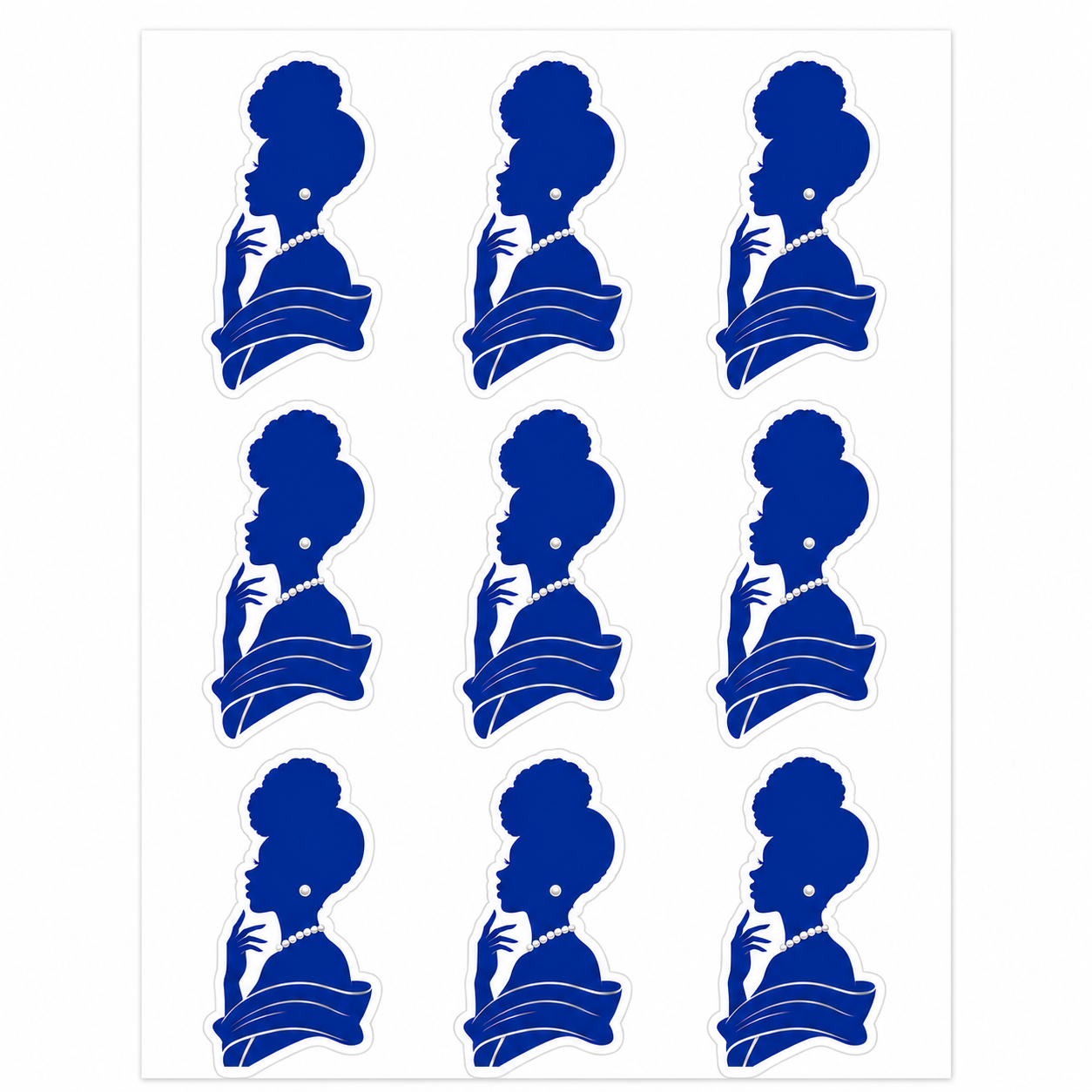 Zeta Phi Beta Finer Woman Silhouette UV DTF Transfer Sheet