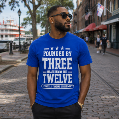 Phi Beta Sigma Founded by Three Measured by Twelve Blue T-Shirt