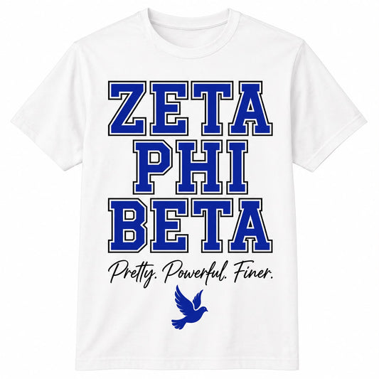 Zeta Phi Beta Pretty Powerful Finer White T-Shirt product image from Sigma Graphics